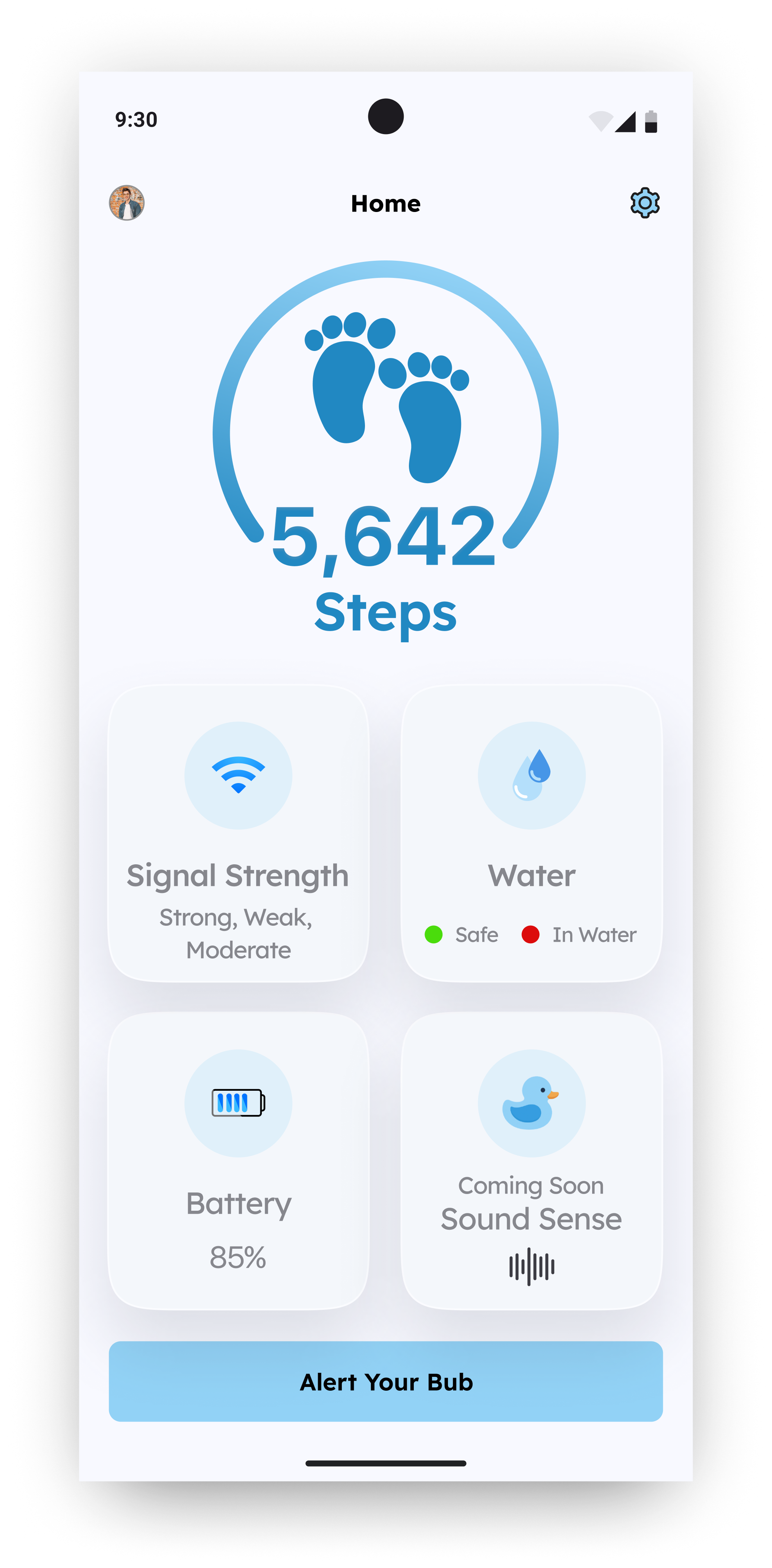 BubAlert Home screen