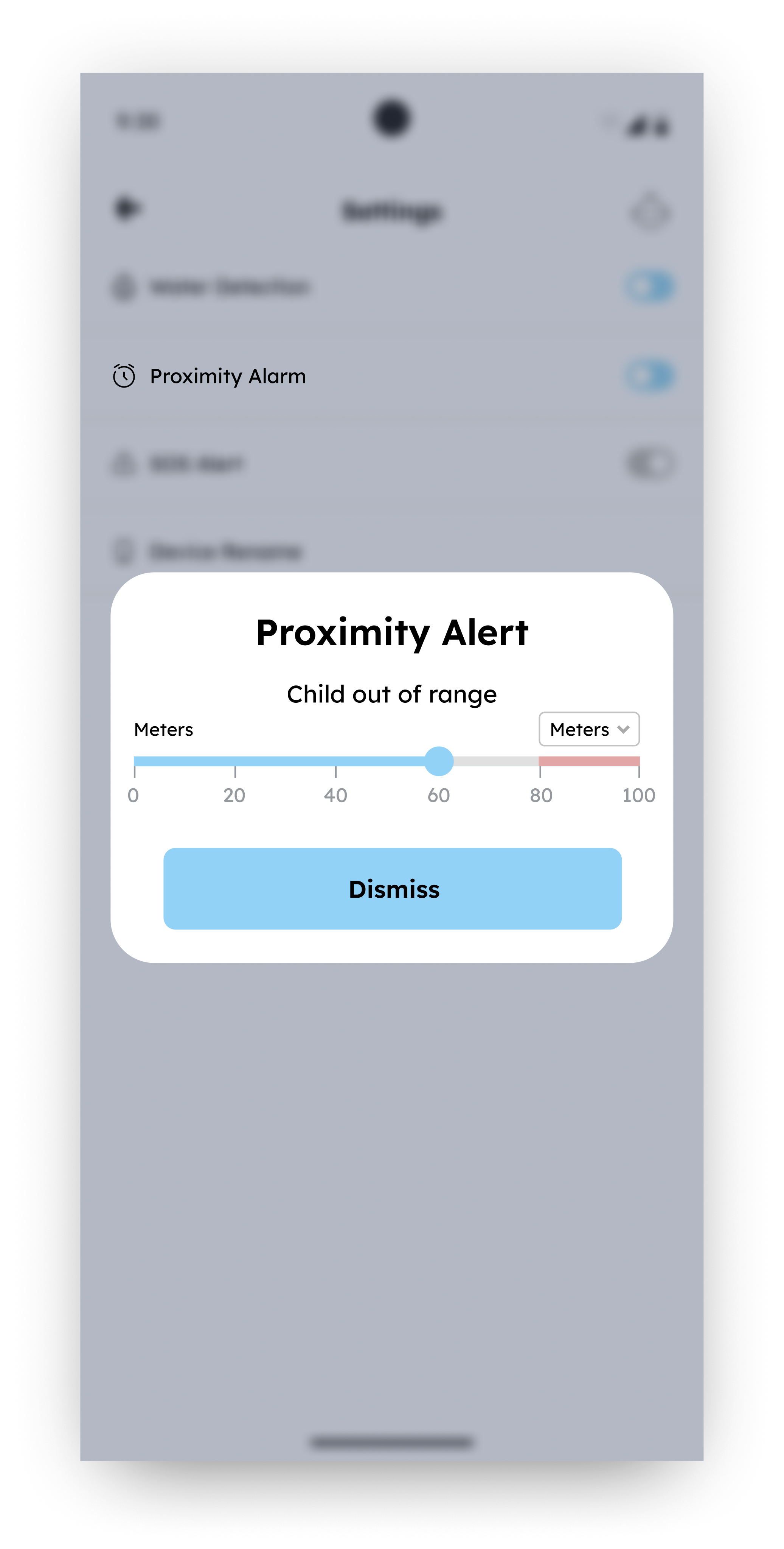 BubAlert Proximity Alert screen